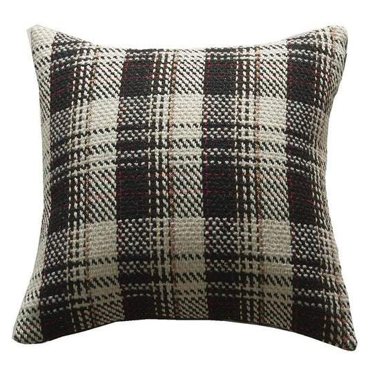 HKM-457235 Plaid Wool Pillowcase for Festive Home Decor in Red, Green, and Black - Available in Multiple Sizes