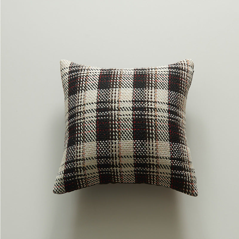HKM-457235 Plaid Wool Pillowcase for Festive Home Decor in Red, Green, and Black - Available in Multiple Sizes