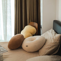 HKM-457299 Three-Dimensional Plush Pillow for Gentle Waist Support in Cream Cake and Beige Donut Colors