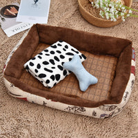 HKM-457363 Cozy Cloth Dog Bed for All Sizes - Brown, Gray, Pink, Beige