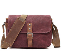 HKM-457427 Retro Canvas Single Shoulder Camera Messenger Bag for Men with Multiple Compartments
