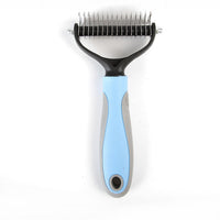HKM-457491 Pet Knot Comb for Effective Fur Care - Plastic and Stainless Steel, Available in Pink and Blue, Large and Small Sizes
