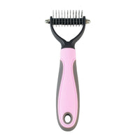 HKM-457491 Pet Knot Comb for Effective Fur Care - Plastic and Stainless Steel, Available in Pink and Blue, Large and Small Sizes