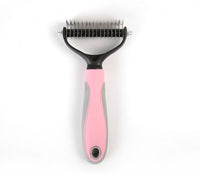 HKM-457491 Pet Knot Comb for Effective Fur Care - Plastic and Stainless Steel, Available in Pink and Blue, Large and Small Sizes