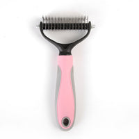 HKM-457491 Pet Knot Comb for Effective Fur Care - Plastic and Stainless Steel, Available in Pink and Blue, Large and Small Sizes
