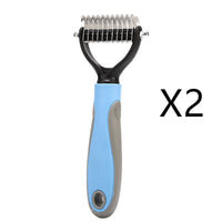 HKM-457491 Pet Knot Comb for Effective Fur Care - Plastic and Stainless Steel, Available in Pink and Blue, Large and Small Sizes