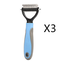 HKM-457491 Pet Knot Comb for Effective Fur Care - Plastic and Stainless Steel, Available in Pink and Blue, Large and Small Sizes