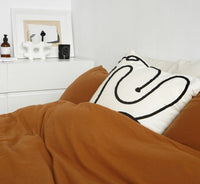 HKM-457683 Modern Geometric Pattern Cotton Pillowcase 45x45cm in Beige