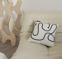 HKM-457683 Modern Geometric Pattern Cotton Pillowcase 45x45cm in Beige
