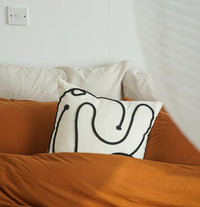 HKM-457683 Modern Geometric Pattern Cotton Pillowcase 45x45cm in Beige