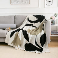 HKM-457875 Light Luxury Floral Plant Pattern Office Blanket - Available in Multiple Sizes for All Seasons