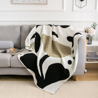 HKM-457875 Light Luxury Floral Plant Pattern Office Blanket - Available in Multiple Sizes for All Seasons