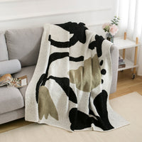 HKM-457875 Light Luxury Floral Plant Pattern Office Blanket - Available in Multiple Sizes for All Seasons