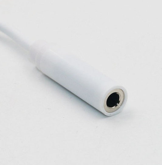 HKM-457939 Type-C to 3.5mm Audio Cable for Universal Headphones, 11.5cm Length, White PVC Wire and ABS Shell