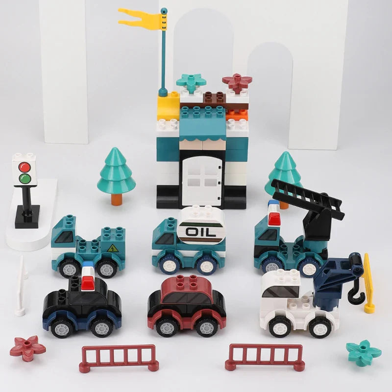 HKM-458131 140pcs Robot Engineering Vehicle Building Block Set for Ages 3 and Up - Compatible DIY Construction Toy