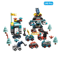 HKM-458131 140pcs Robot Engineering Vehicle Building Block Set for Ages 3 and Up - Compatible DIY Construction Toy
