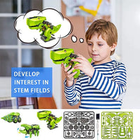 HKM-458195 4-in-1 Dinosaur STEM Solar Robot Building Kit for Kids, Educational Coding and Engineering Toys, Fun Science Playset