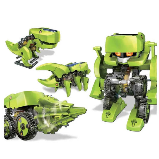 4-in-1 Dinosaur STEM Solar Robot Building Kit for Kids, Educational Coding and Engineering Toys, Fun Science Playset