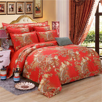 HKM-458323 Cotton Twill Bedding Set with Plant and Flower Design, Available for 1.5m, 1.8m, and 2.0m Beds