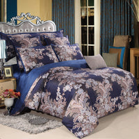 HKM-458323 Cotton Twill Bedding Set with Plant and Flower Design, Available for 1.5m, 1.8m, and 2.0m Beds