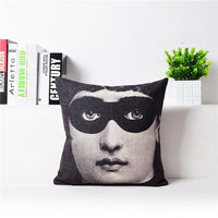 HKM-458451 Retro Nostalgic 3D Printed Linen Sofa Pillowcase 45x45cm with PP Cotton Filling