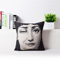 HKM-458451 Retro Nostalgic 3D Printed Linen Sofa Pillowcase 45x45cm with PP Cotton Filling