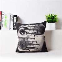 HKM-458451 Retro Nostalgic 3D Printed Linen Sofa Pillowcase 45x45cm with PP Cotton Filling