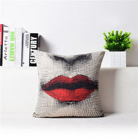HKM-458451 Retro Nostalgic 3D Printed Linen Sofa Pillowcase 45x45cm with PP Cotton Filling