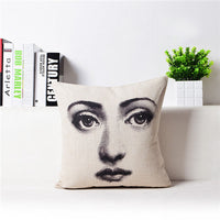 HKM-458451 Retro Nostalgic 3D Printed Linen Sofa Pillowcase 45x45cm with PP Cotton Filling