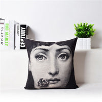 HKM-458451 Retro Nostalgic 3D Printed Linen Sofa Pillowcase 45x45cm with PP Cotton Filling