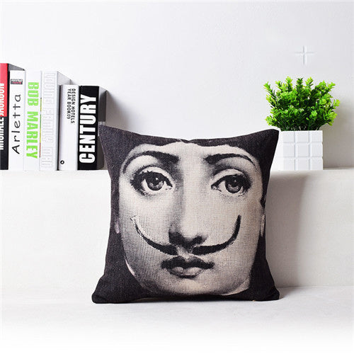HKM-458451 Retro Nostalgic 3D Printed Linen Sofa Pillowcase 45x45cm with PP Cotton Filling