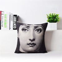 HKM-458451 Retro Nostalgic 3D Printed Linen Sofa Pillowcase 45x45cm with PP Cotton Filling