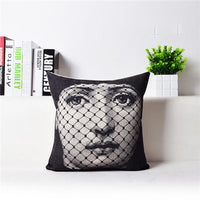 HKM-458451 Retro Nostalgic 3D Printed Linen Sofa Pillowcase 45x45cm with PP Cotton Filling