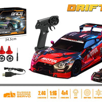 HKM-458515 1:16 RC Drift Car 4WD Electric, Ready-to-Go, 30+ KM/H Speed, Indoor-Outdoor Use