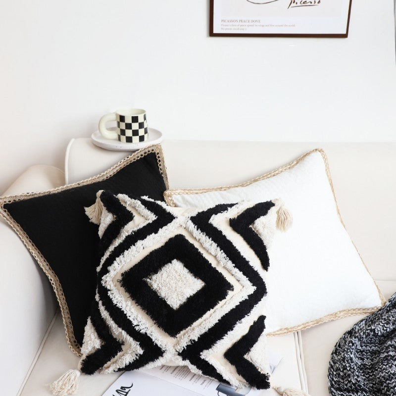 HKM-458515 Bohemian Tufted Pillow Cover in Various Designs and Colors - 45x45CM
