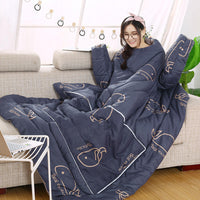 HKM-458707 Cozy Thick One-Piece Quilt for Winter - Multiple Colors Available, 120x160cm & 150x200cm
