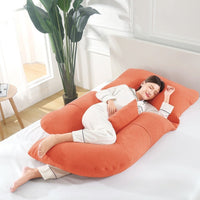 HKM-458707 U-Shape Maternity Waist Pillow with Cotton Cover and Detachable Designs for Side Sleepers