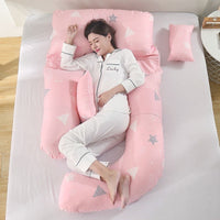 HKM-458707 U-Shape Maternity Waist Pillow with Cotton Cover and Detachable Designs for Side Sleepers