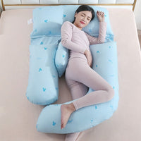 HKM-458707 U-Shape Maternity Waist Pillow with Cotton Cover and Detachable Designs for Side Sleepers