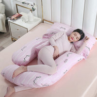 HKM-458707 U-Shape Maternity Waist Pillow with Cotton Cover and Detachable Designs for Side Sleepers