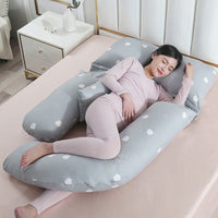 HKM-458707 U-Shape Maternity Waist Pillow with Cotton Cover and Detachable Designs for Side Sleepers