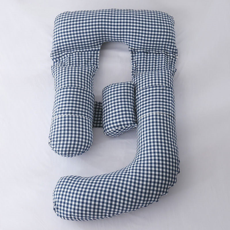 HKM-458707 U-Shape Maternity Waist Pillow with Cotton Cover and Detachable Designs for Side Sleepers