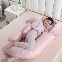 HKM-458707 U-Shape Maternity Waist Pillow with Cotton Cover and Detachable Designs for Side Sleepers