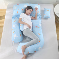 HKM-458707 U-Shape Maternity Waist Pillow with Cotton Cover and Detachable Designs for Side Sleepers