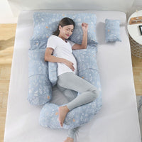 HKM-458707 U-Shape Maternity Waist Pillow with Cotton Cover and Detachable Designs for Side Sleepers