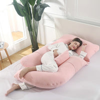 HKM-458707 U-Shape Maternity Waist Pillow with Cotton Cover and Detachable Designs for Side Sleepers