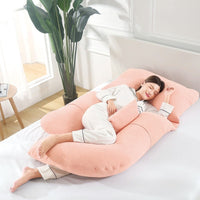 HKM-458707 U-Shape Maternity Waist Pillow with Cotton Cover and Detachable Designs for Side Sleepers