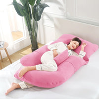 HKM-458707 U-Shape Maternity Waist Pillow with Cotton Cover and Detachable Designs for Side Sleepers
