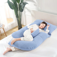 HKM-458707 U-Shape Maternity Waist Pillow with Cotton Cover and Detachable Designs for Side Sleepers