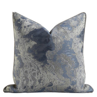 HKM-458771 Chinese Landscape Ink Painting Cushion Pillow Cover - Blue Gray Jacquard - 45cm to 60cm Sizes Available